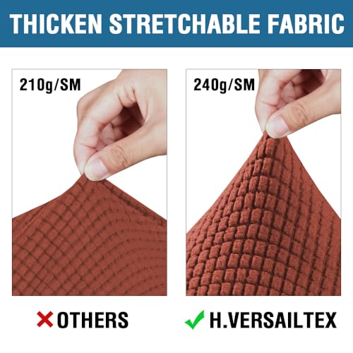 3 Piece Stretch Sofa Covers for 2 Cushion Loveseat Couch Covers for Living Room Sofa Slipcovers (Medium / Rust)