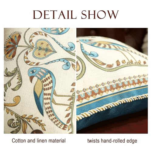 Designer French Vintage Linen Throw Pillow Cover (20" x 12" (Pack of 1) / Wensel C)