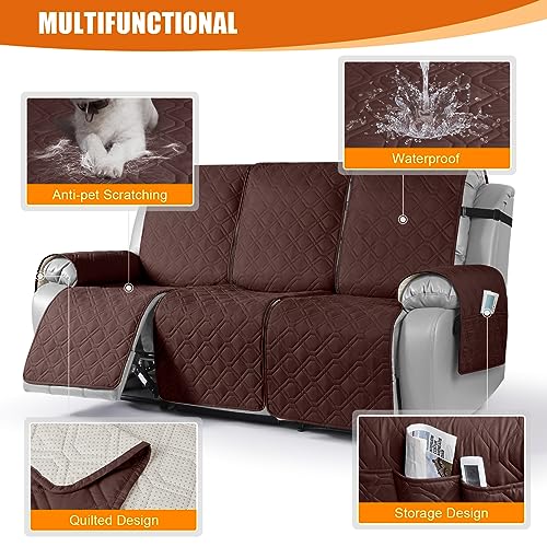 Waterproof Recliner Couch Covers Washable (Coffee / 3 Seater)