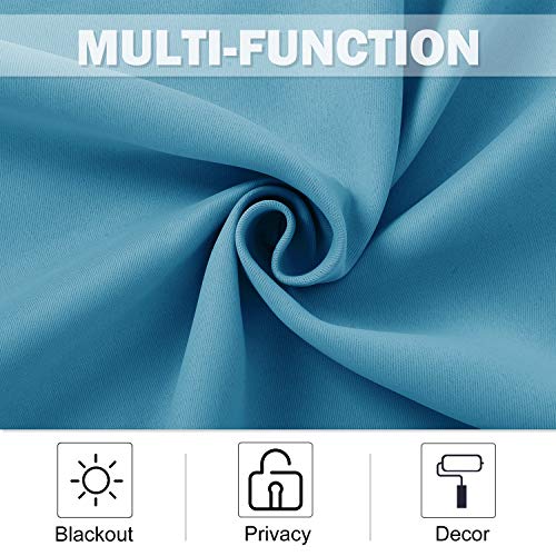 Thermal Insulated Blackout Window Curtains (Teal Blue / 42"W x 36"L (Pack of 2))