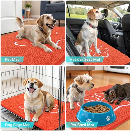 Dog Door Mat for Muddy Paws 30x20 (Coral / 30" X 20")