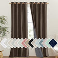 Coffee Vintage Linen 100% Blackout Curtains for Living Room (52"W x 120"L (Pack of 2) / Coffee)