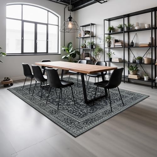 8x10 Washable Area Rugs for Living Room (8' x 10' (Rectangular) / Black-white)