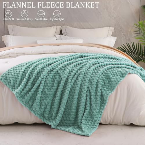 3D Fleece Queen Size Blanket for Bed (Celadon / Queen ( 90x90 IN ))