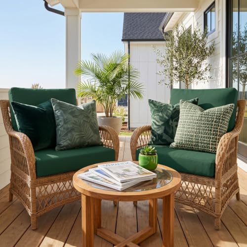 4 Pcs Stretch Cushion Covers (Pine Green / Seat Cover)