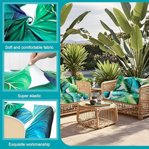 12 Pcs Outdoor Cushion Covers (Green Leaf / 12PCS)