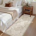 Hallway Runner Rug 2x5 Washable Entry Rugs Non (Ivory/Brown / 2' x 5' (Runner))