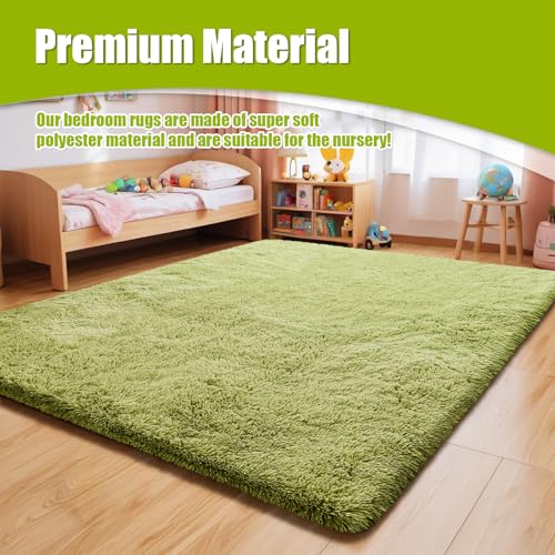 9x12 Fluffy Area Rugs for Living Room Bedroom (Grass Green / 9' x 12' (Rectangular))