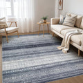 Boho 4x6 Area Rug Living Room Rugs Machine Washable Denim Blue (Denim Blue / 4' X 6' (Rectangular))
