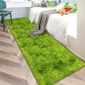 Tie Dyed Runner Rug for Bedroom Green 2x10ft Fluffy Area Rug Bedside Runner Rug for Kids Room Boys Teens Nursery Baby Living Room Dorm Home Decor Carpets (Tie-dyed Green / 2' x 10' (Runner))