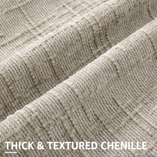 Textured Chenille Throw Pillow Covers 26x26 Set of 2 Light Brown (Light Brown / 26" x 26" (Pack of 2))