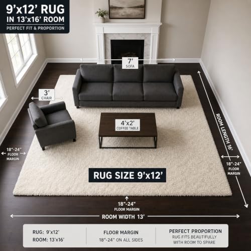 Area Rugs 9x12 Living Room (2- Ivory / 9' x 12' (Rectangular))