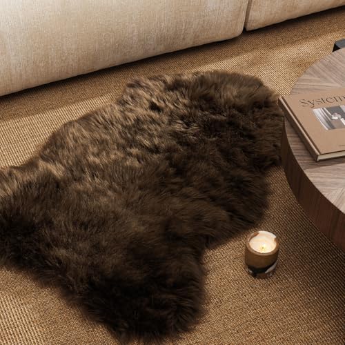 Ashler Faux Fur Rug (2 x 3 ft / C-dark Coffee)