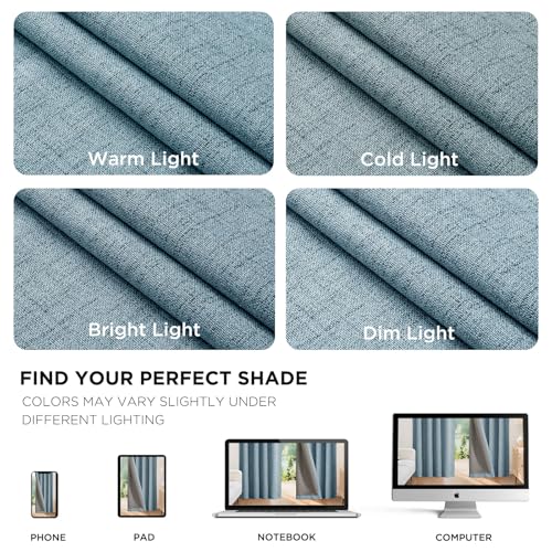 Blackout Curtains for Bedroom (Sky Blue / 42"W x 90"L (Pack of 2))