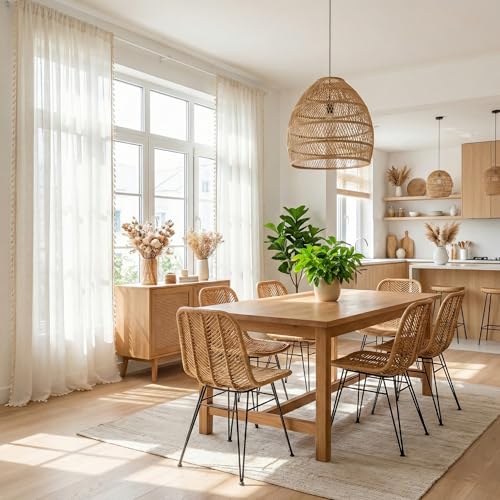 90 Inch Boho Cream Semi Sheer Curtains Light Filtering Back Tab Drapes for Living Room Sliding Door & Patio Privacy Protect Farmhouse Country Decor (Z-natrual / 50"W x 90"L (Pack of 2))