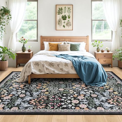 Area Rug Living Room (Dark Black / 5' x 7' (Rectangular))