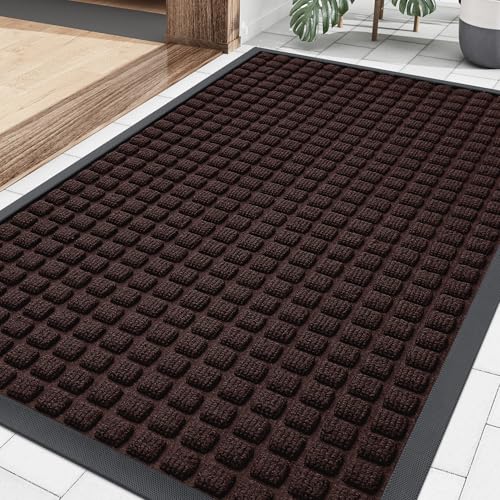 Front Door Mat Outside Entrance (Brown / 29.5" X 17")