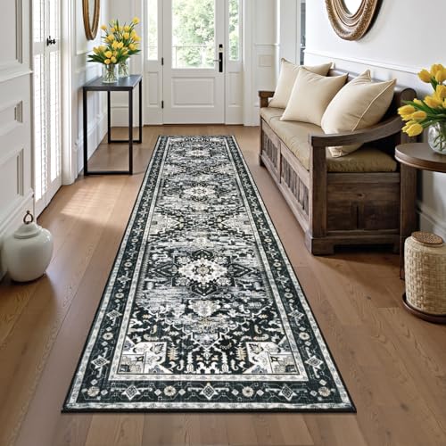 Washable Runner Rug (2' x 8' / Black)