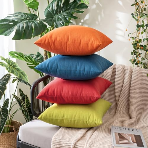 Decorative Outdoor Pillow Covers Christmas 12x12 Red (12" x 12" (Pack of 2) / Red)