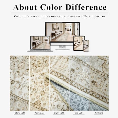 HY HAOYUNLAI Hallway Washable Runner Rug 2x10 Kitchen Entryway Slim Carpet (2' x 10' (Rectangular) / Ivory)