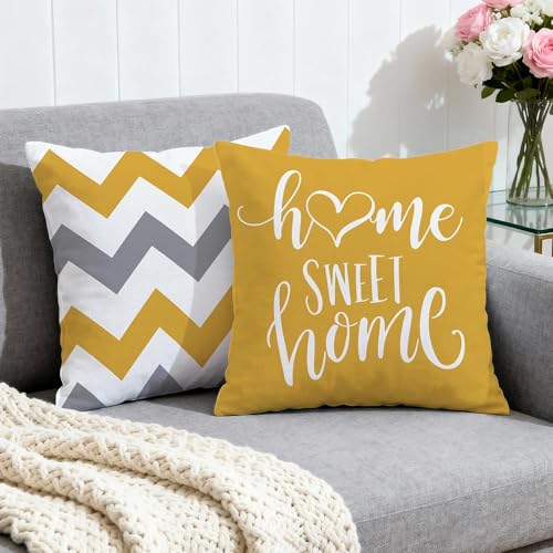 Throw Pillow Covers 20x20 (Yellow / 19.7" x 19.7" (Pack of 4))