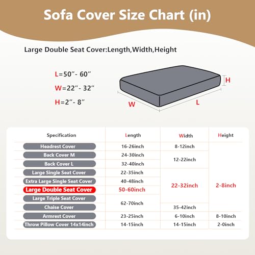 Couch Cushion Covers for Sofa Couch Covers Wear (Texture-brown / Large Double Seat Cover)