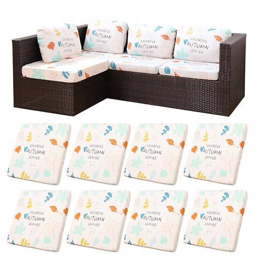 8 Pcs Outdoor Cushion Covers (Maple Leaf / 8PCS)
