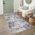 Abstract Runner Rug 3x6 Ft Washable Runners for Hallways (Orange/Brown/Grey / 3' x 6' (Rectangular))