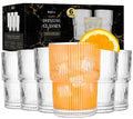 Ribbed Glass Cups 15oz (15 Ounces)