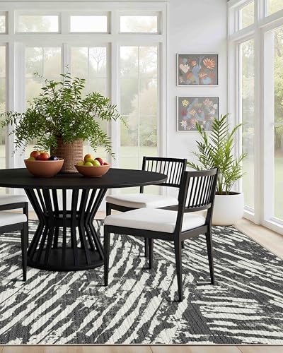8x10 Area Rugs for Living Room Modern Washable Rug (Charcoal / 8' x 10' (Rectangular))