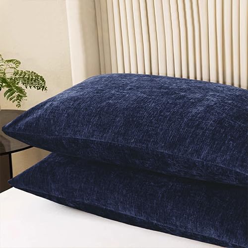 Decorative Standard Throw Pillow Covers 26 X 20 Inches Navy Blue (26" x 20" (Pack of 2) / Navy Blue)