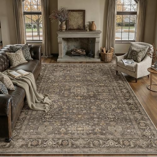 12x15 Dark Brown Vintage Area Rug (Brown / 12' x 15' (Rectangular))