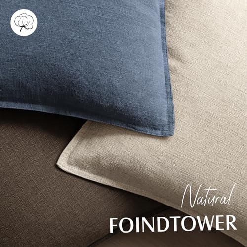 Linen Solid Decorative Throw Pillow Covers 26x26 Inch Dark Blue (26" x 26" (Pack of 2) / Blue Ashes)