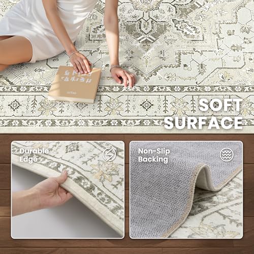 6x9 Area Rugs for Living Room (Beige / 6' x 9' (Rectangular))