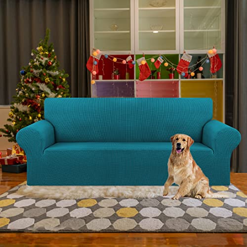 Stretch Couch Covers for Sofa (Peacock Blue / Large)