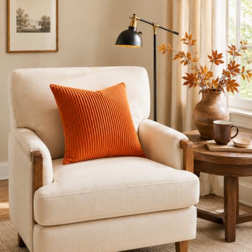 Decorative Throw Pillow Covers Cushion Cases (Yellow Orange / 12" x 12" (Pack of 4))
