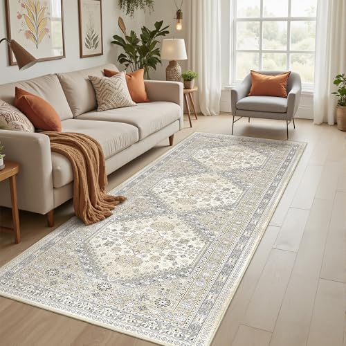 3x10 Runner Rug Non Slip Washable Hallway Runner (Beige / 3' x 10' (Runner))