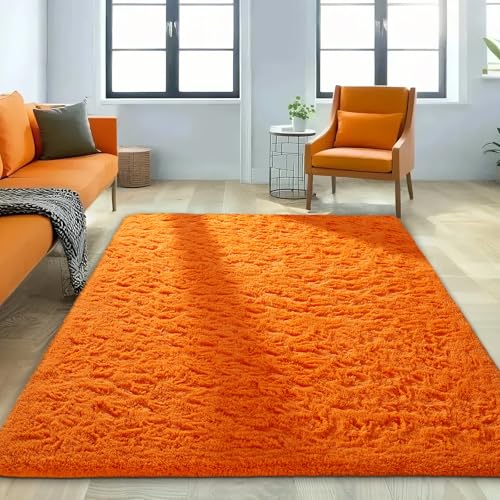 Orange Rugs for Living Room Bedroom (Orange / 5' x 8' (Rectangular))
