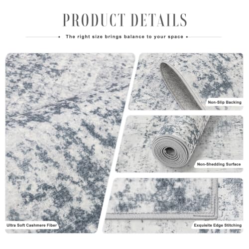 5x8 Area Rug Living Room (Blue Grey / 5' x 8' (Rectangular))