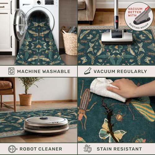 Dark Teal 4x6 Area Rugs for Door Mat Entrance (4' x 6' (Rectangular) / Teal)