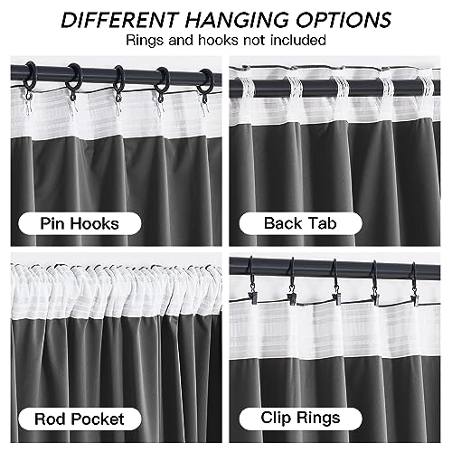 Grey Velvet Curtains 84 inches (Grey / 52"W x 84"L (Pack of 2))