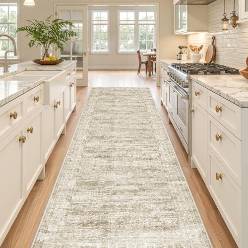 2'6 x 10' Runner Rug Non Slip (Brown/Ivory / 2'6" x 10' (Runner))