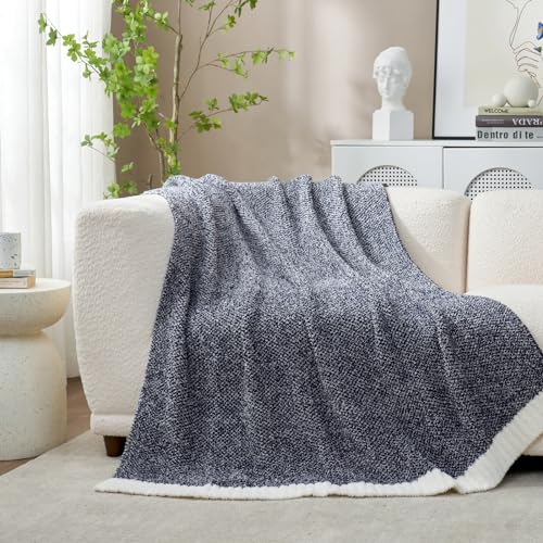 Navy Throw Blanket for Couch (Heather Navy / Throw-XL (50"x70"))