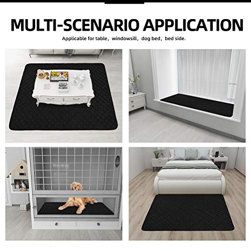 Sectional Couch Covers for Dogs L Shape Sofa Cover Reversible Sofa Slipcover Chaise Lounge Cover Furniture Protector Cover for Pets Dog Cat (42" x 68" / Black/Black)