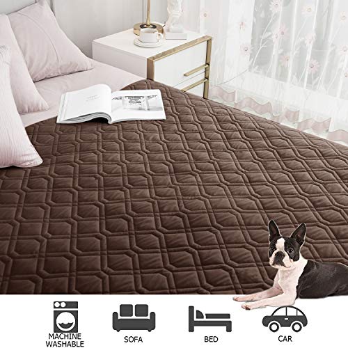 Waterproof Dog Bed Cover Pet Blanket for Furniture Bed Couch Sofa Reversible (40x50 Inch (Pack of 1) / Chocolate+camel)