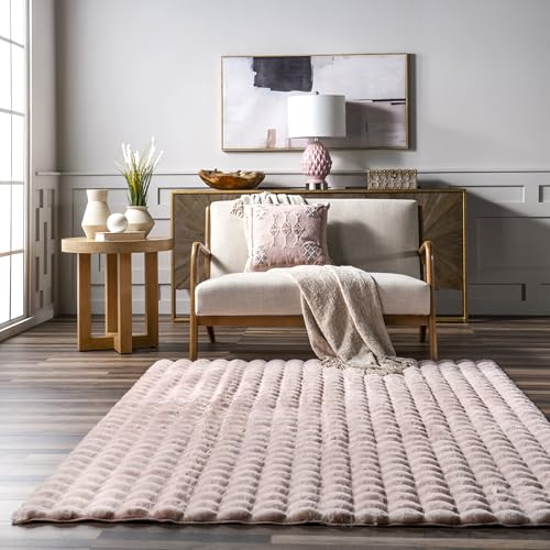 Jeni Blush Checkered Washable Area Rug (Jeni Blush / 5' x 8' (Rectangular))