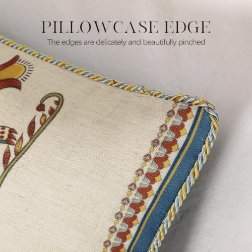 Designer French Vintage Linen Throw Pillow Cover (18" x 18" (Pack of 1) / Wensel C)