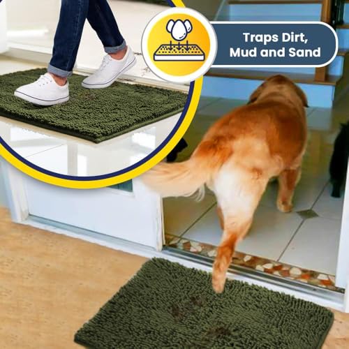 Super Water Absorbent Door Mat Indoor (Army Green / 24" x 96")
