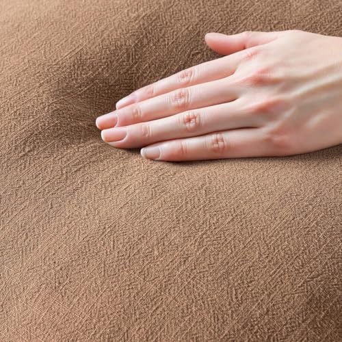 Linen Fringe Decorative Fall Euro Throw Pillow Covers Brown 26x26 (26" x 26" (Pack of 2) / Brown)