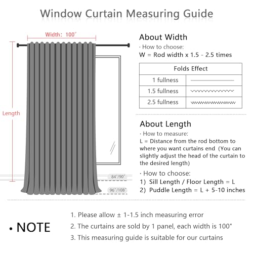 Natural Linen Sliding Glass Door Curtains (100"W x 108"L (Pack of 1) / Natural Linen)